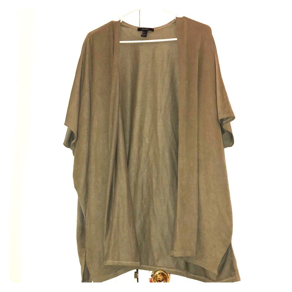 Olive Green Flowy Cardigan